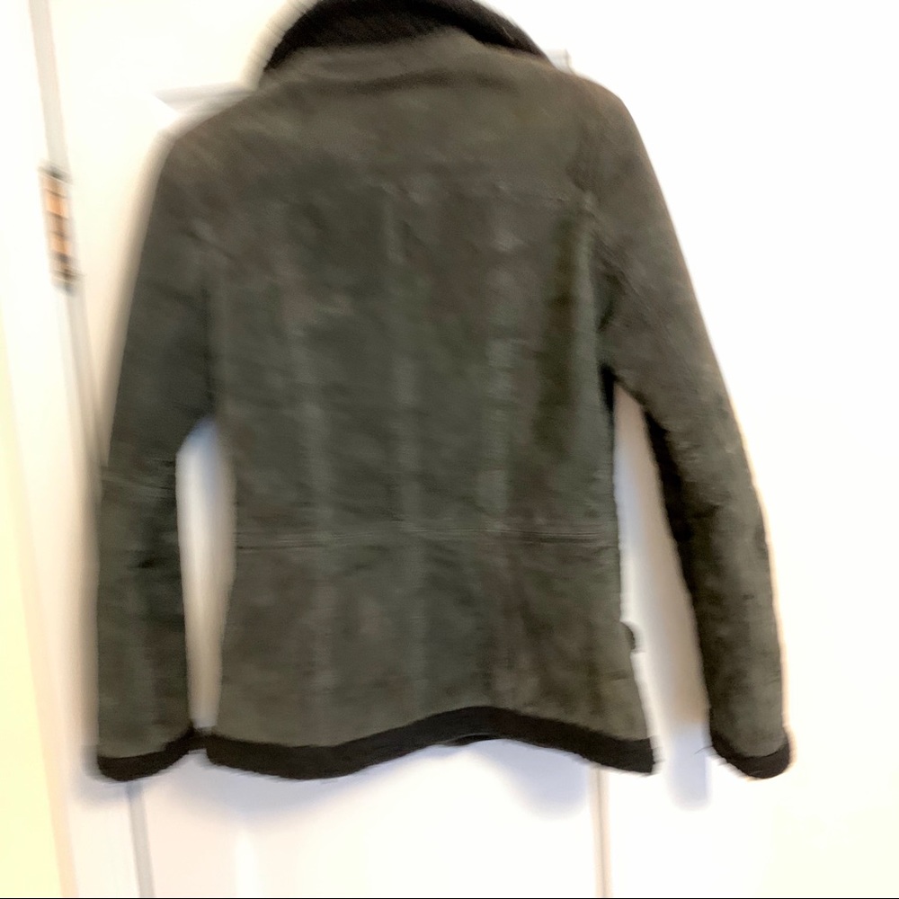GUESS Leather and Wool Aviator Moto Jacket S - Picture 2 of 8
